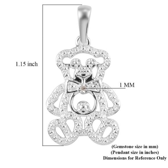 STERLING SILVER TEDDY BEAR PENDANT - Picture 4 of 5